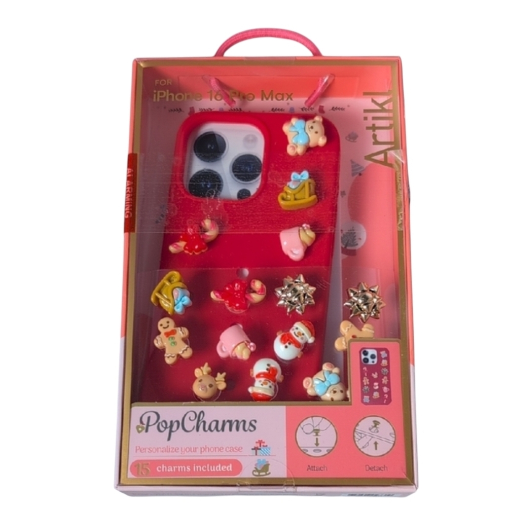 Artikl Pop Charms Red Christmas Themed iPhone 16 Pro Max Case